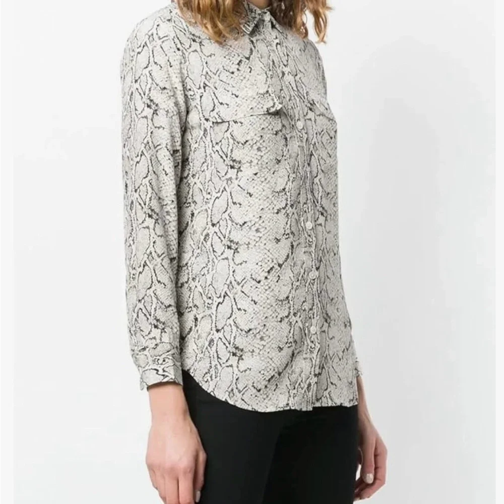 Equipment Femme Women's Classic Sandwashed Crepe De Chine Silk Slim Size S - Picture 4 of 12